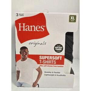 New Men's Hanes Originals 3 Pack Tagless SuperSoft  Modern Crewneck T-Shirts XL